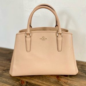 Coach Small Margot Carryall Nude Crossgrain Leather Bag